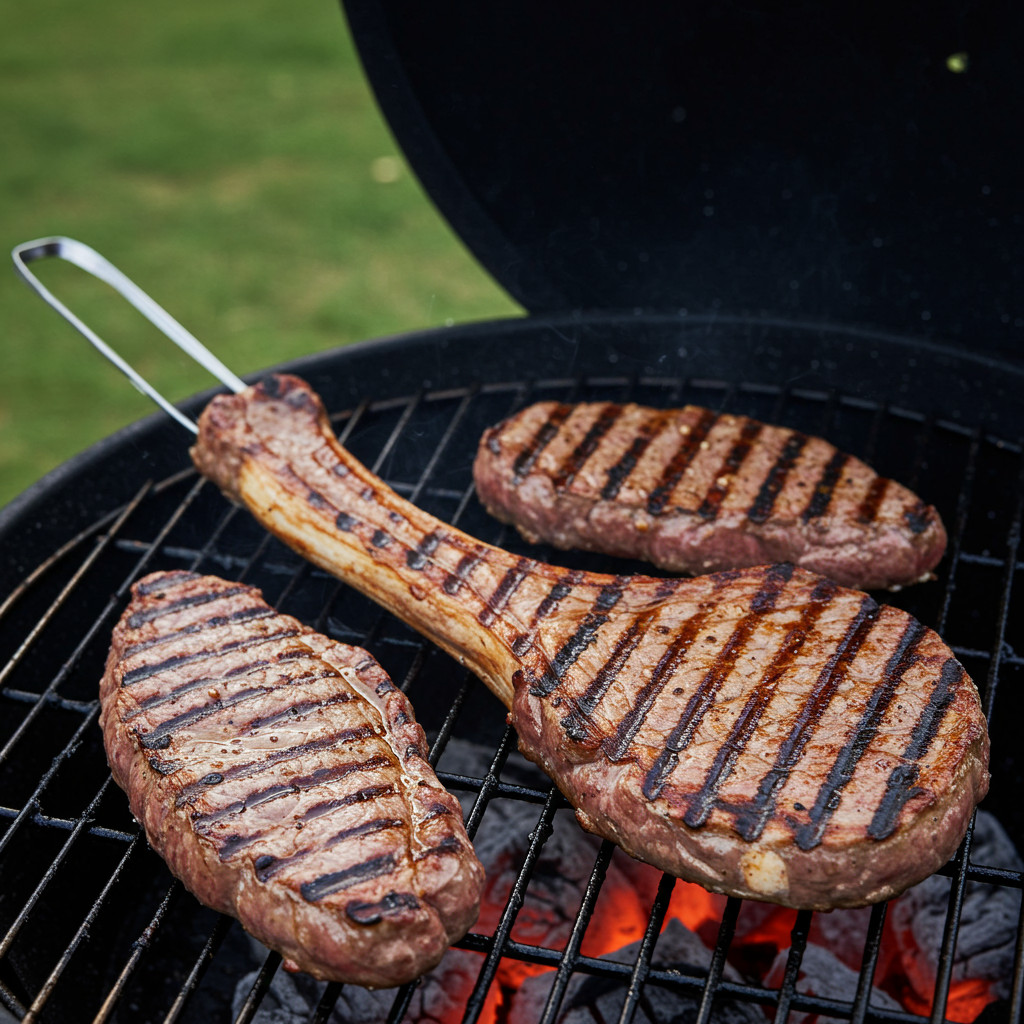 Escalopes de dinde grillées sur un barbecue