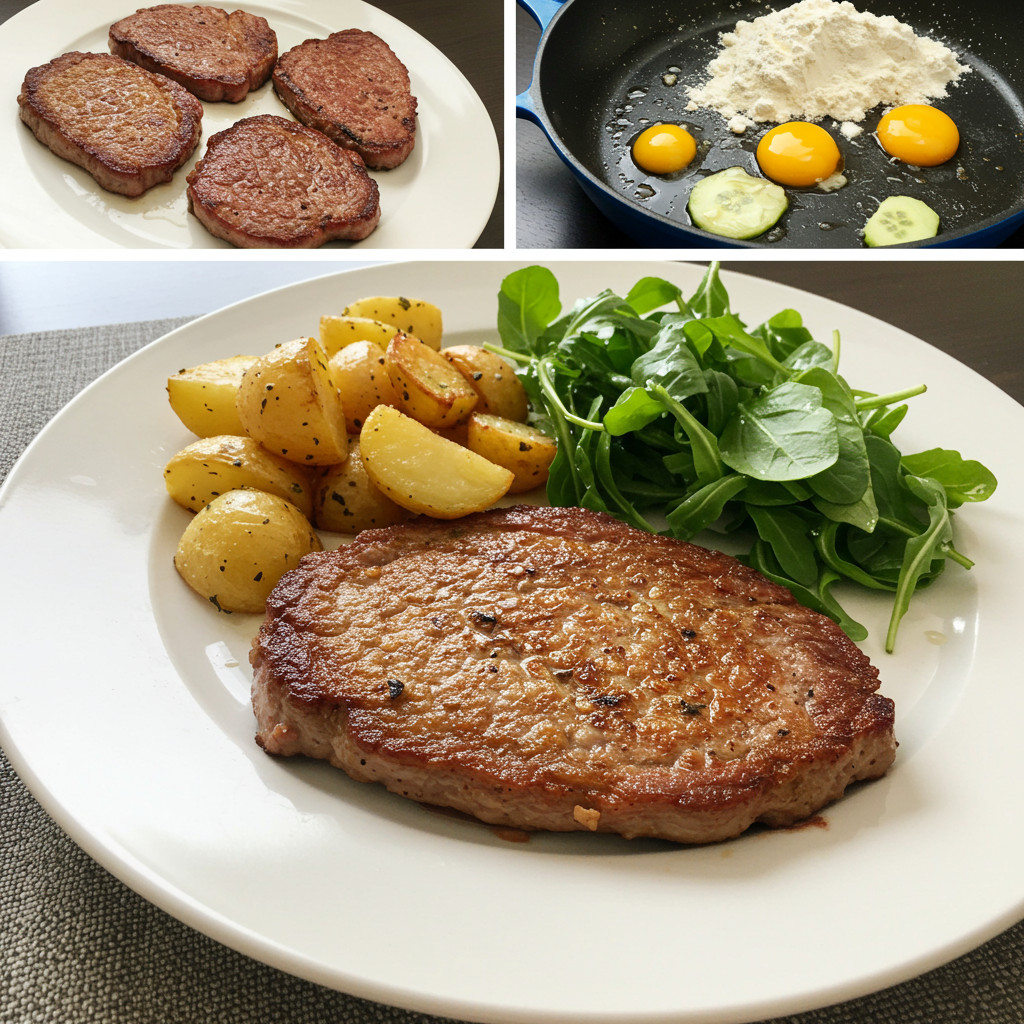 Préparation des escalopes de veau panées