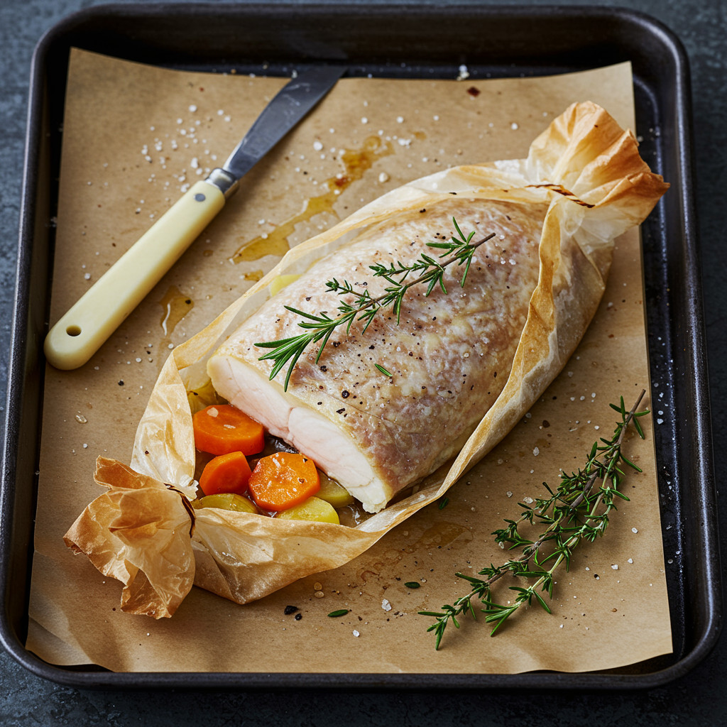 Truite en papillote prête à cuire