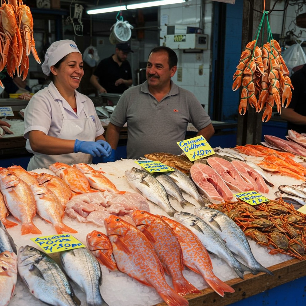 Choisir un poisson frais au marché