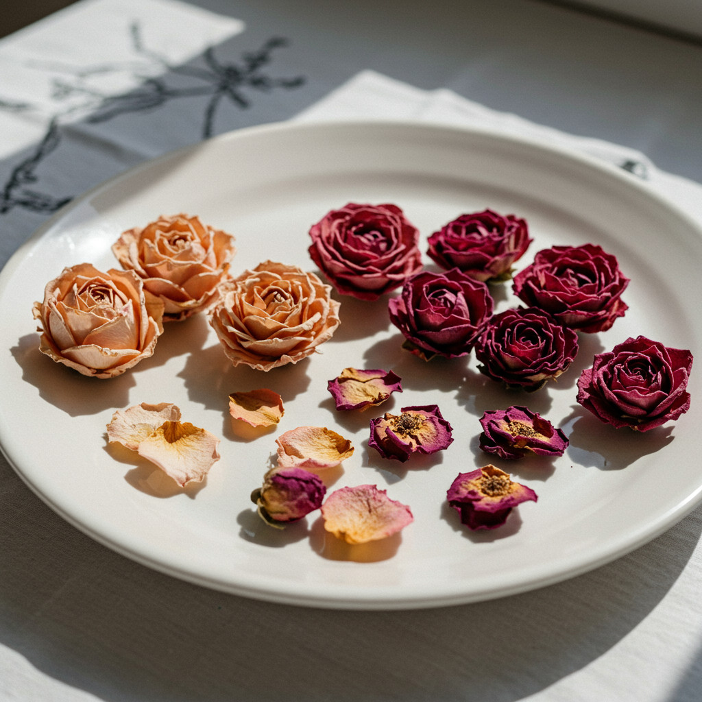 Roses séchées au micro-ondes