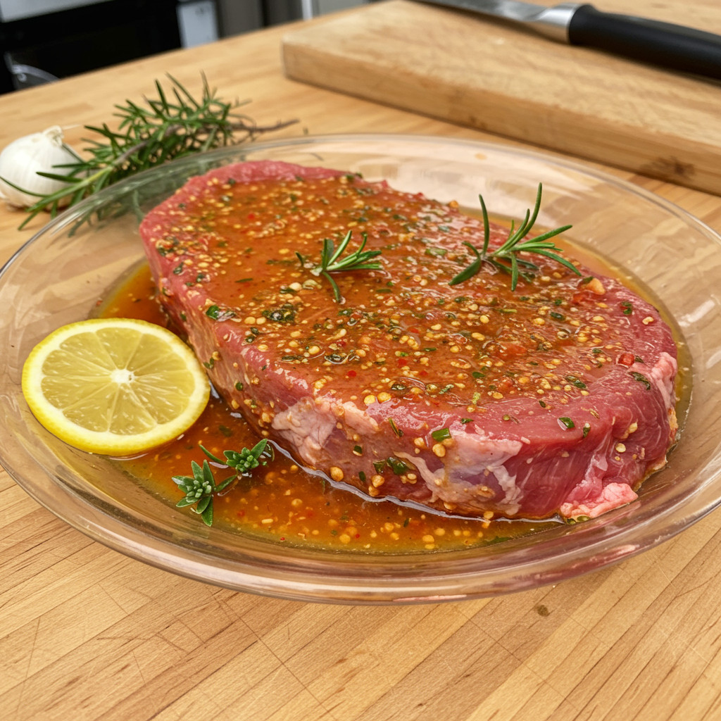 Bœuf en train de mariner