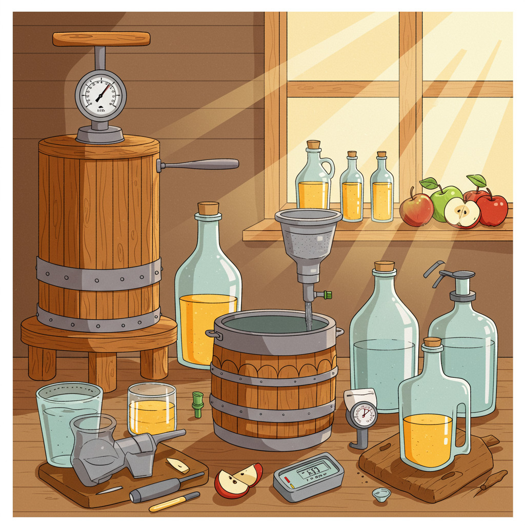 Équipement essentiel pour la fabrication de cidre maison.