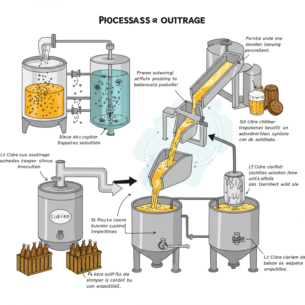 Processus de soutirage du cidre pour le clarifier.