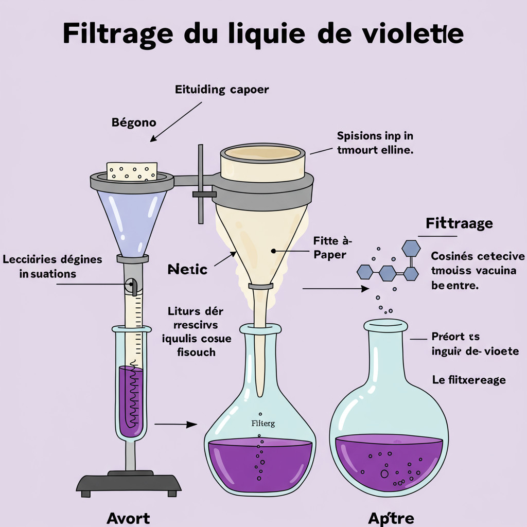 Filtrage du liquide de violette