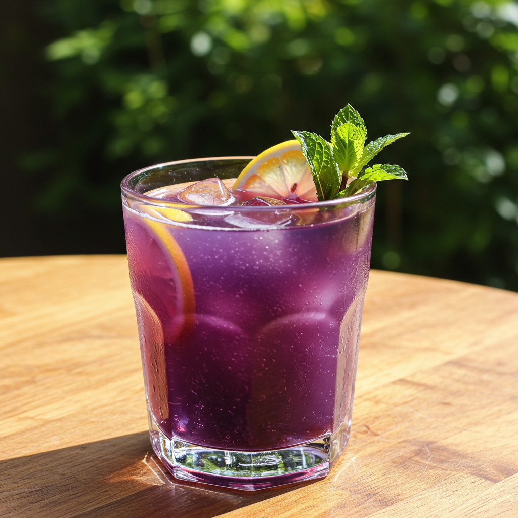 Cocktail rafraîchissant au sirop de violette