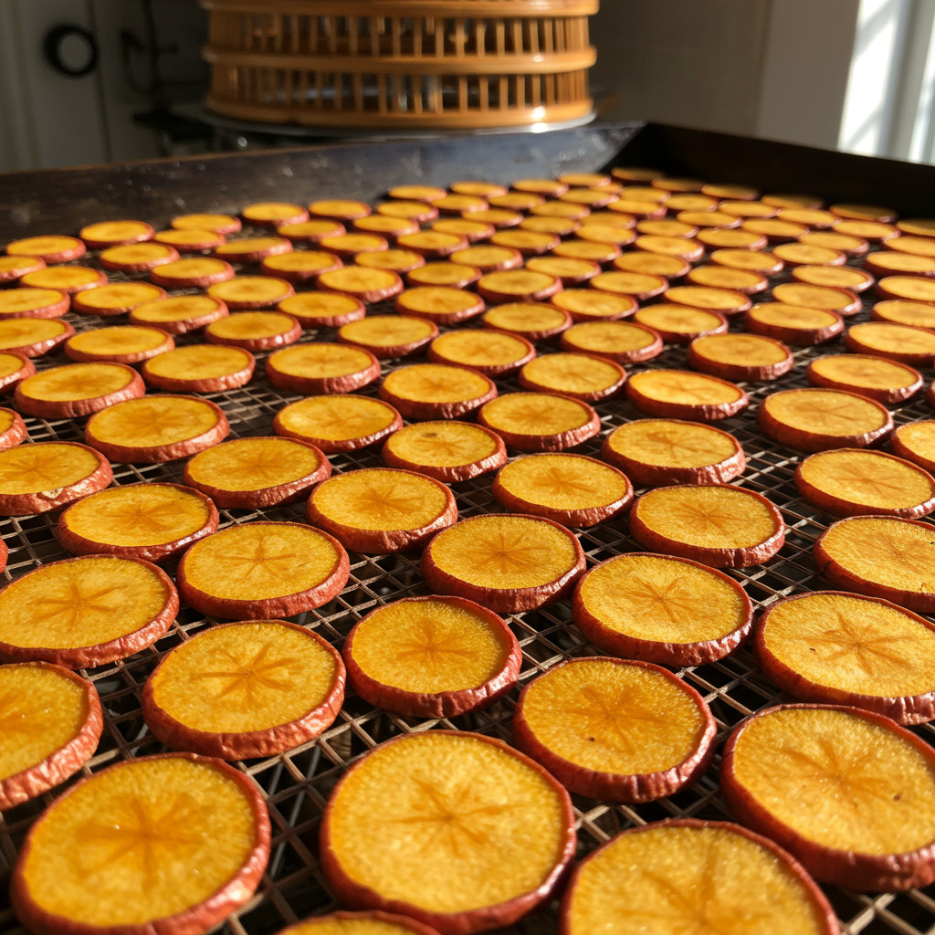 Séchage des rondelles de pommes de terre