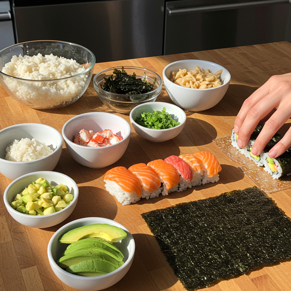 Préparation des California Rolls