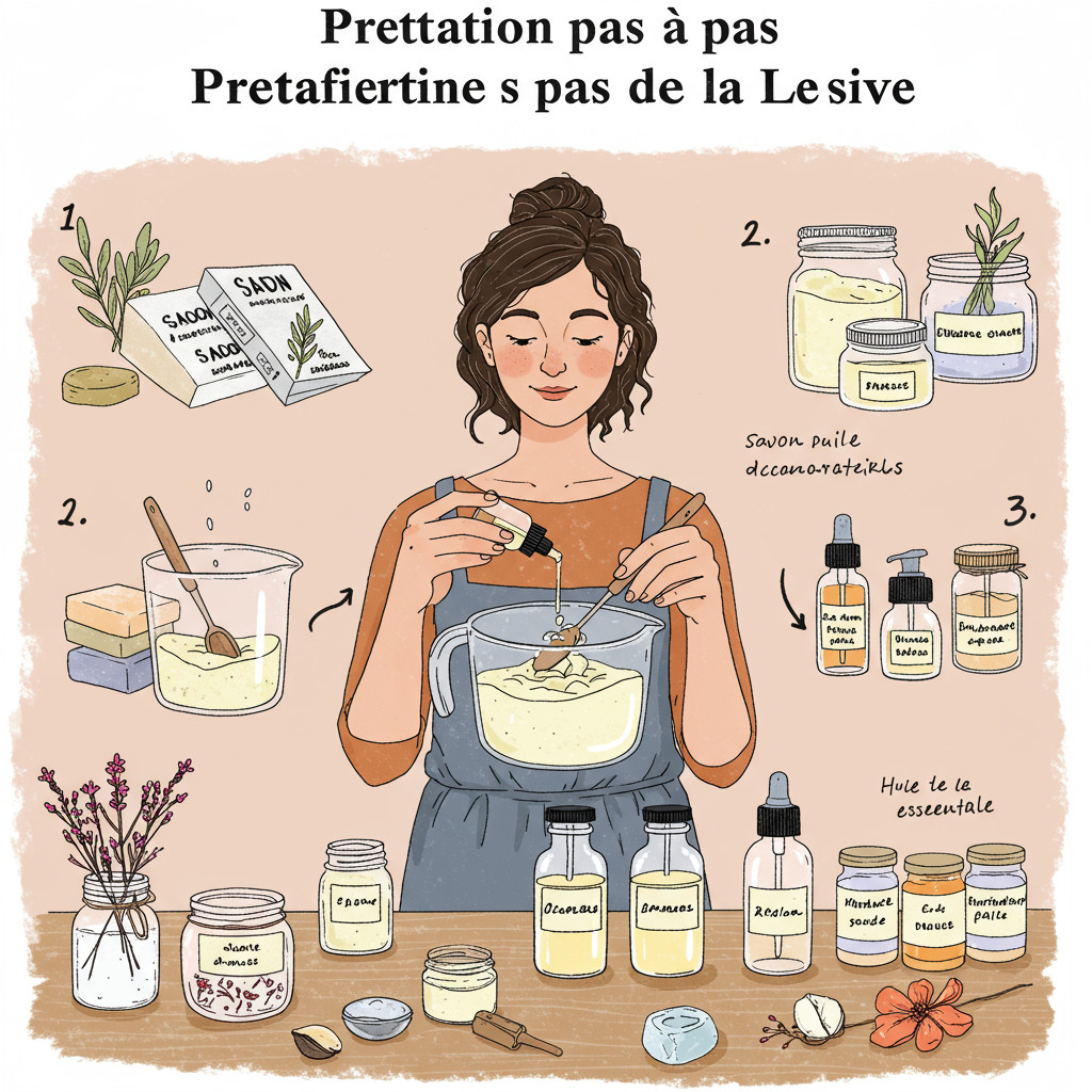 Préparation pas à pas de la lessive