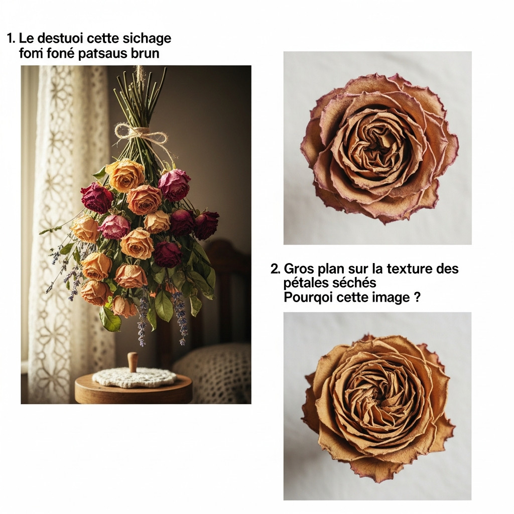 Roses séchant à l'air libre