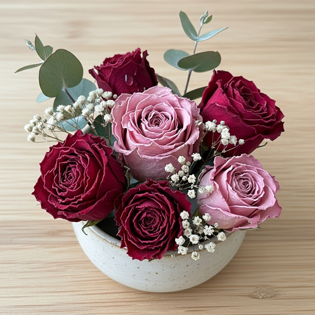 Roses séchées à la glycérine