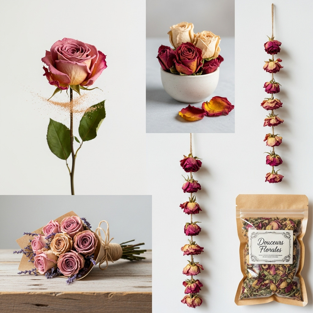 Utilisations créatives des roses séchées