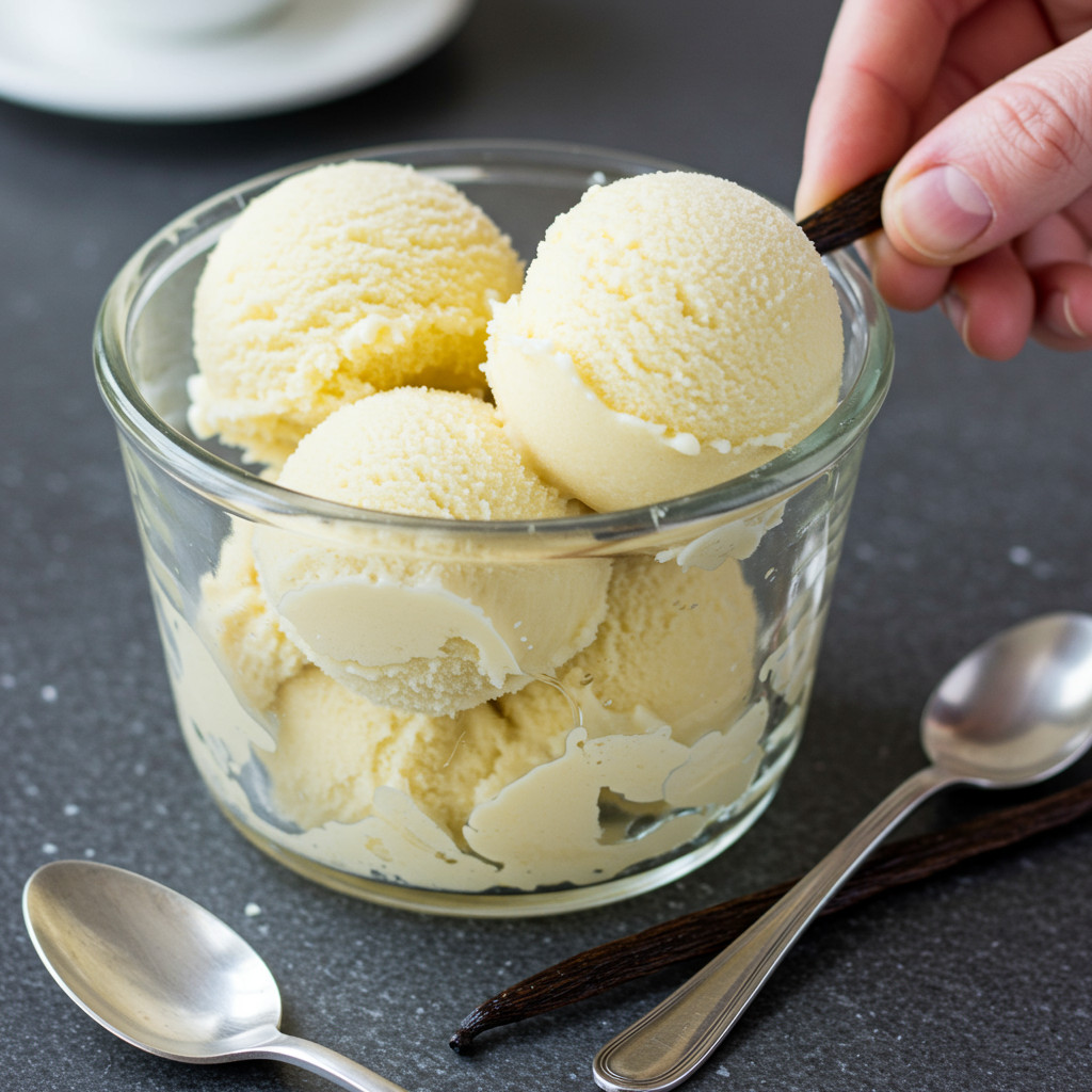 Illustration de la glace à la vanille prête à être dégustée