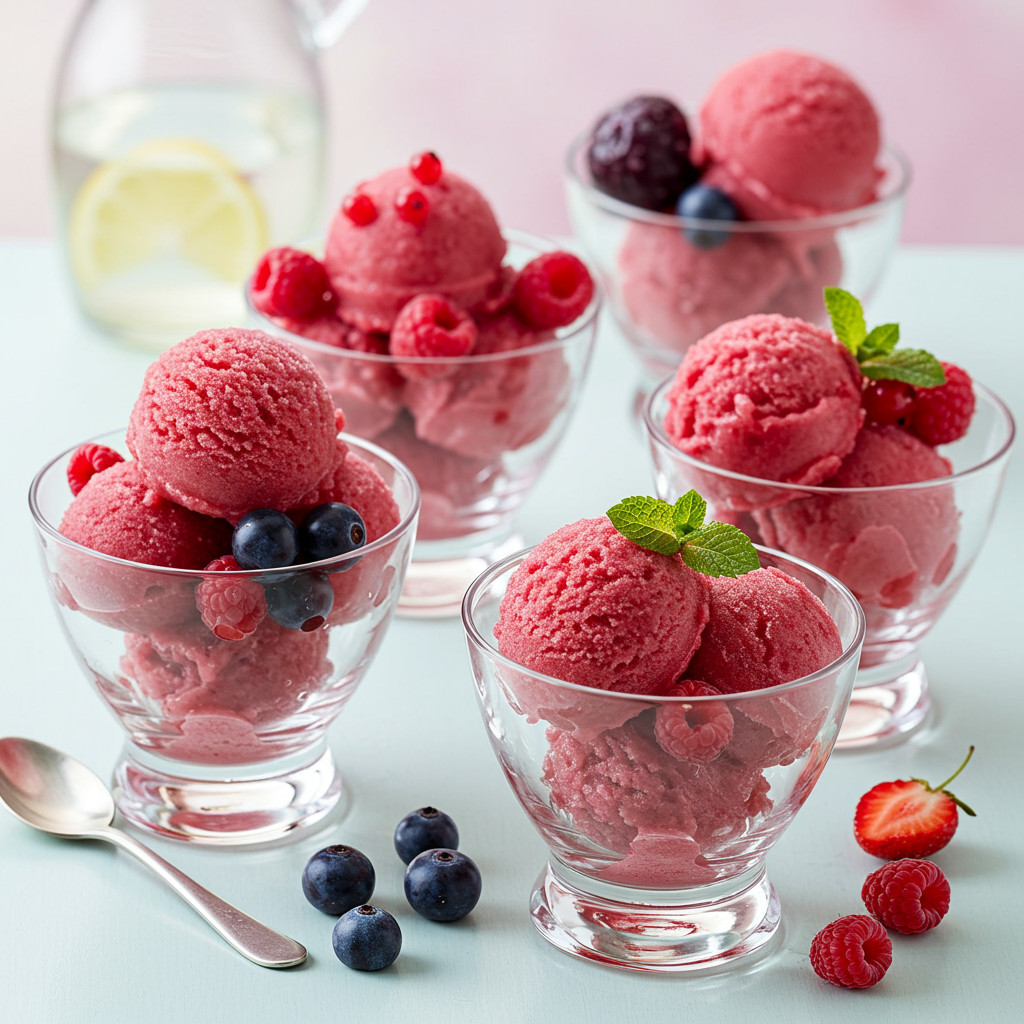 Illustration de sorbets aux fruits rouges