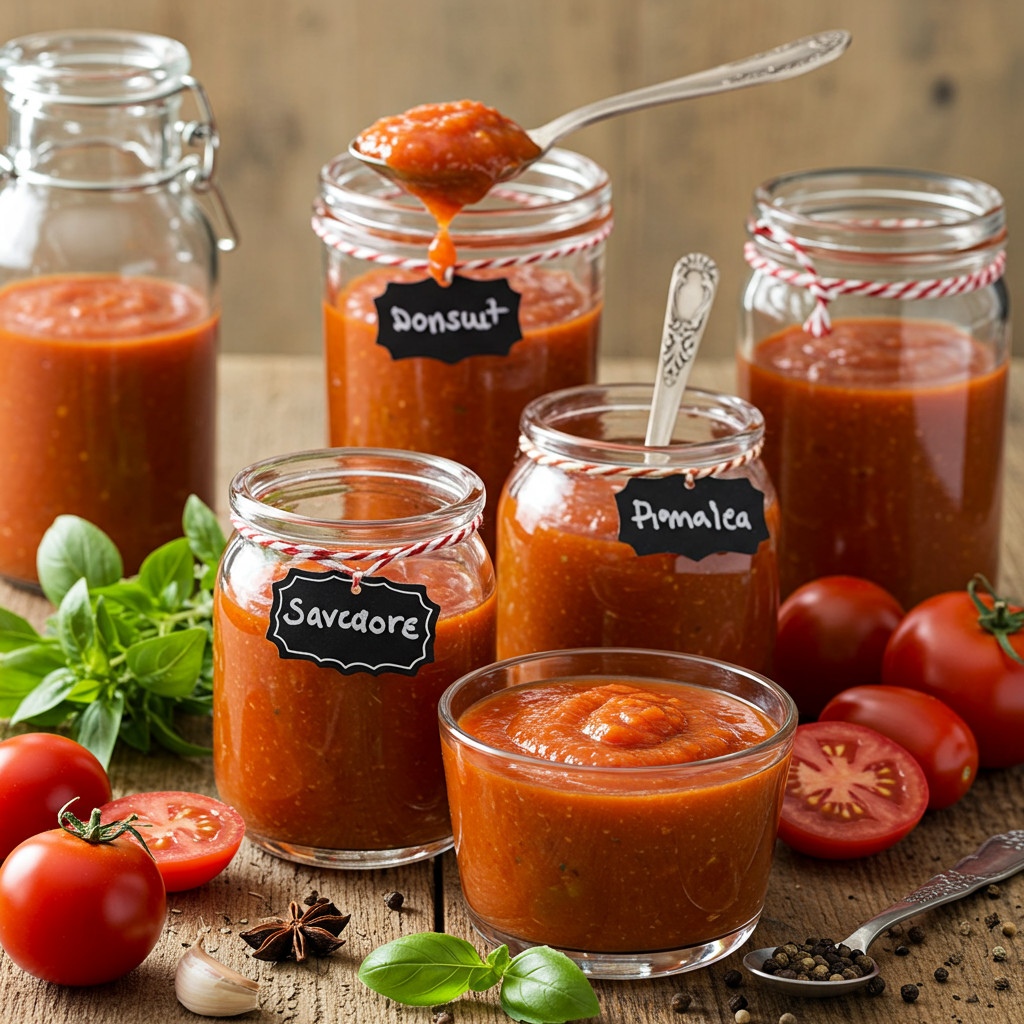 Bocaux de sauce tomate maison