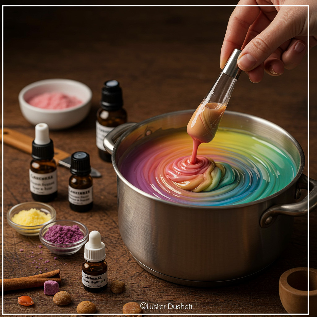 Ajout du parfum et de la couleur à la cire