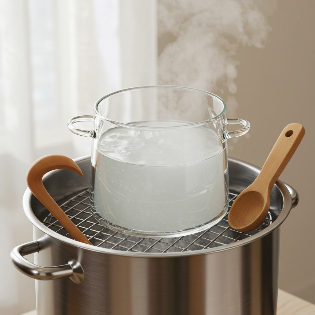 Stérilisation des pots et ustensiles pour le yaourt