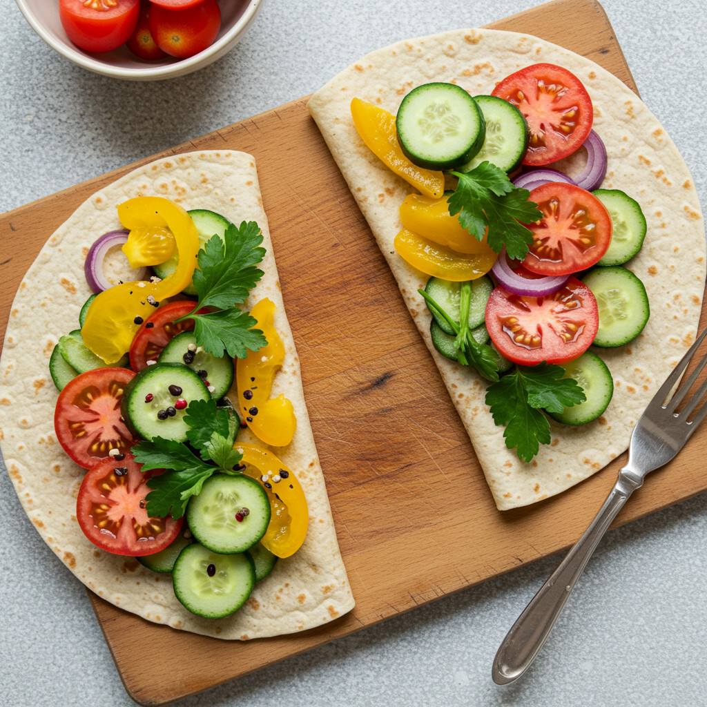 Garnitures fraîches et colorées pour wraps