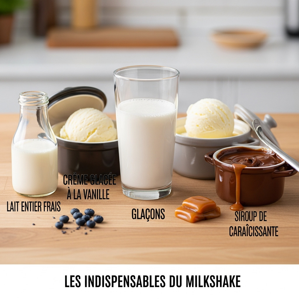 Ingrédients de base pour un milkshake