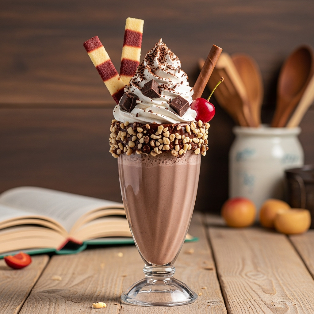 Milkshake au chocolat garni