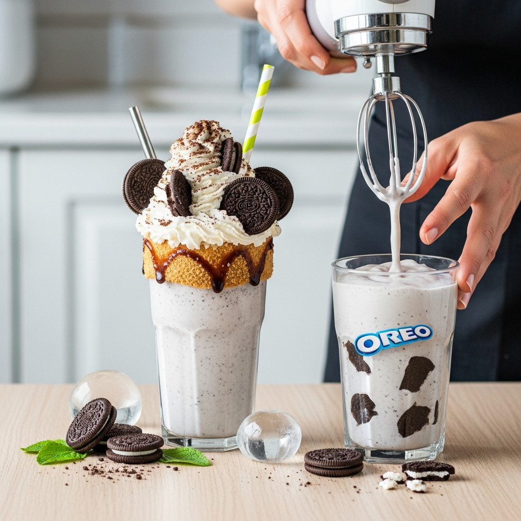 Milkshake Oréo avec morceaux de biscuits