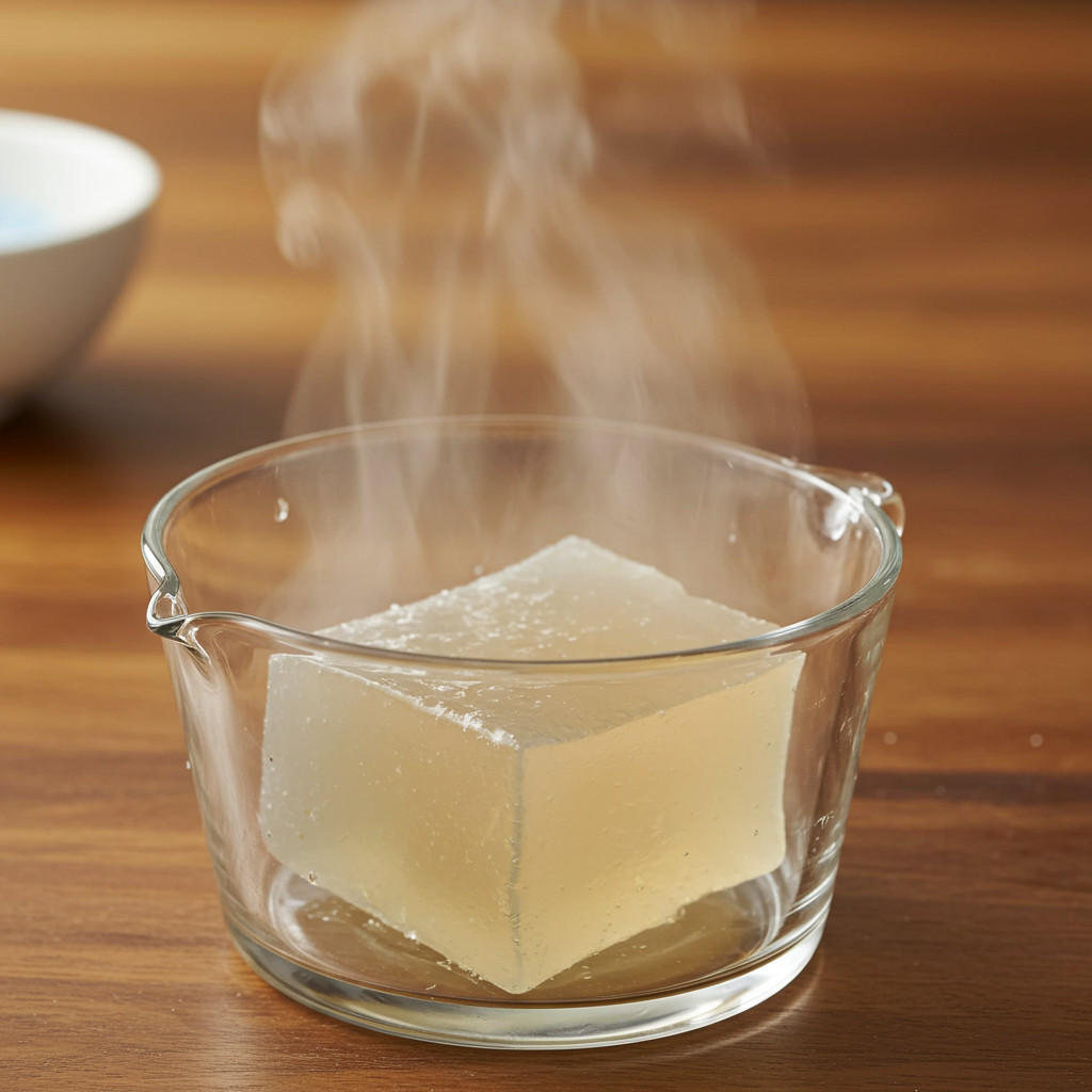 Base de savon Melt & Pour en train de fondre
