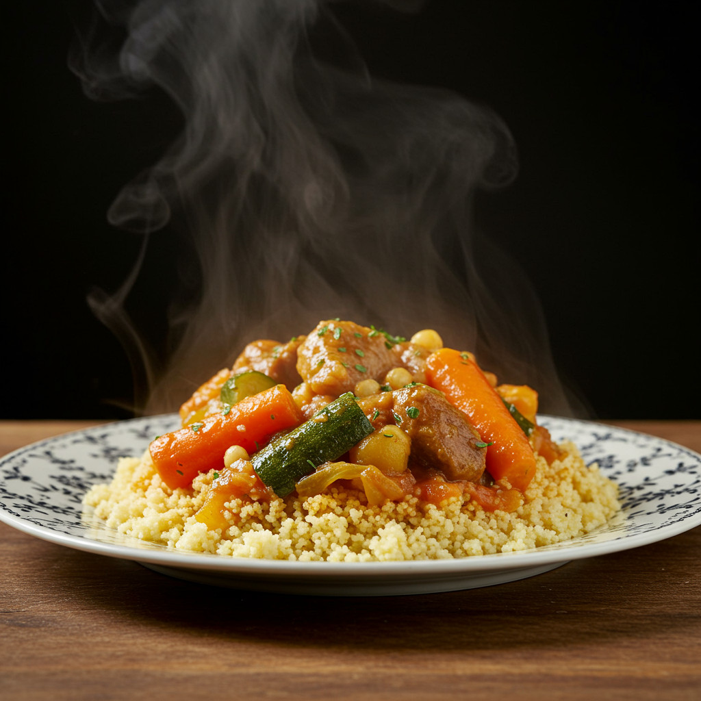 Image d'un couscous maison prêt à être dégusté