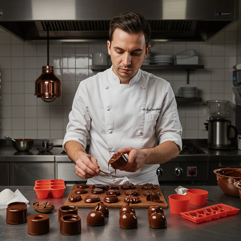 Moulage des chocolats