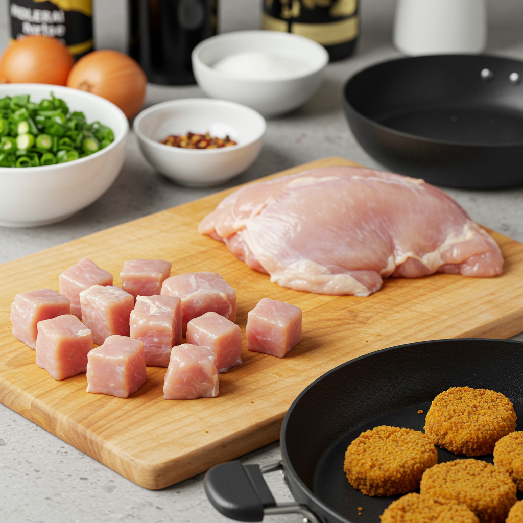 Préparation du Poulet pour Nuggets