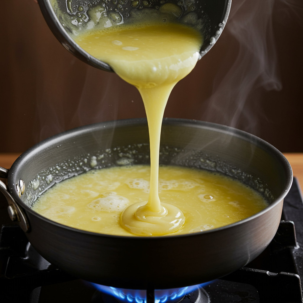 Beurre fondu dans une casserole