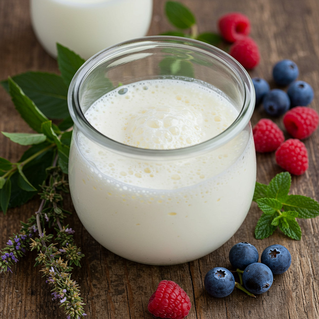 Crème en cours de fermentation