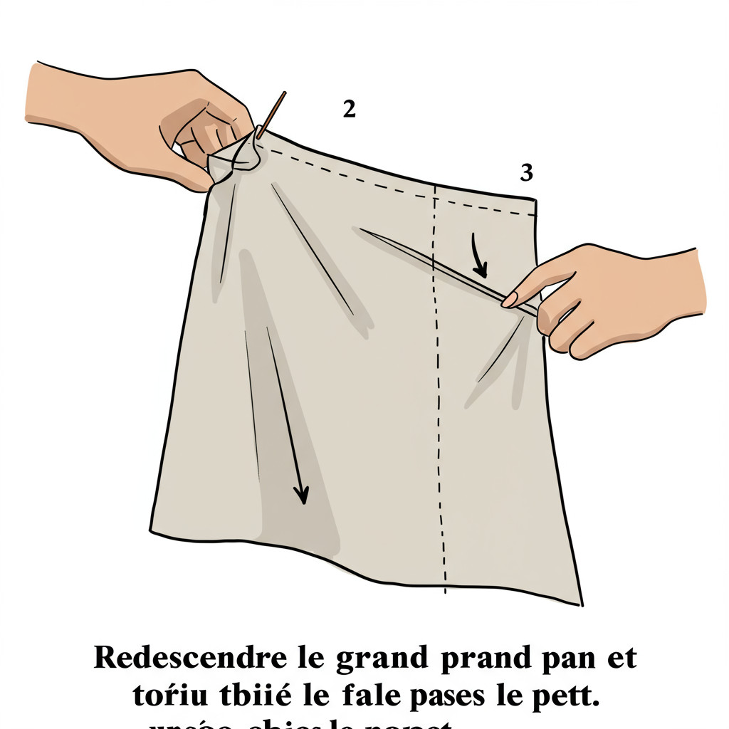 Redescendre le grand pan et le passer sous le petit