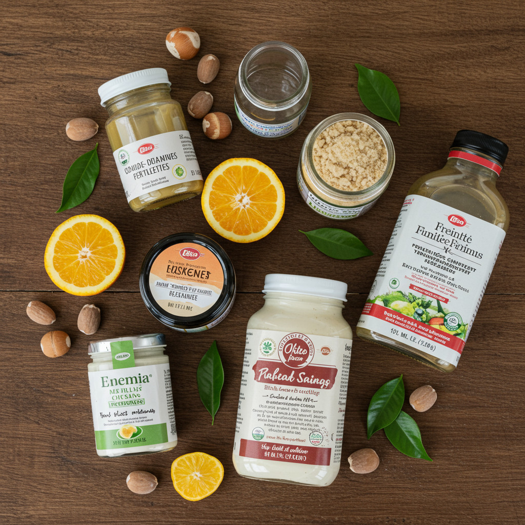 Assiette d'aliments sains pour les cheveux