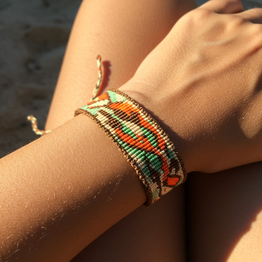 Bracelet brésilien terminé et prêt à être porté