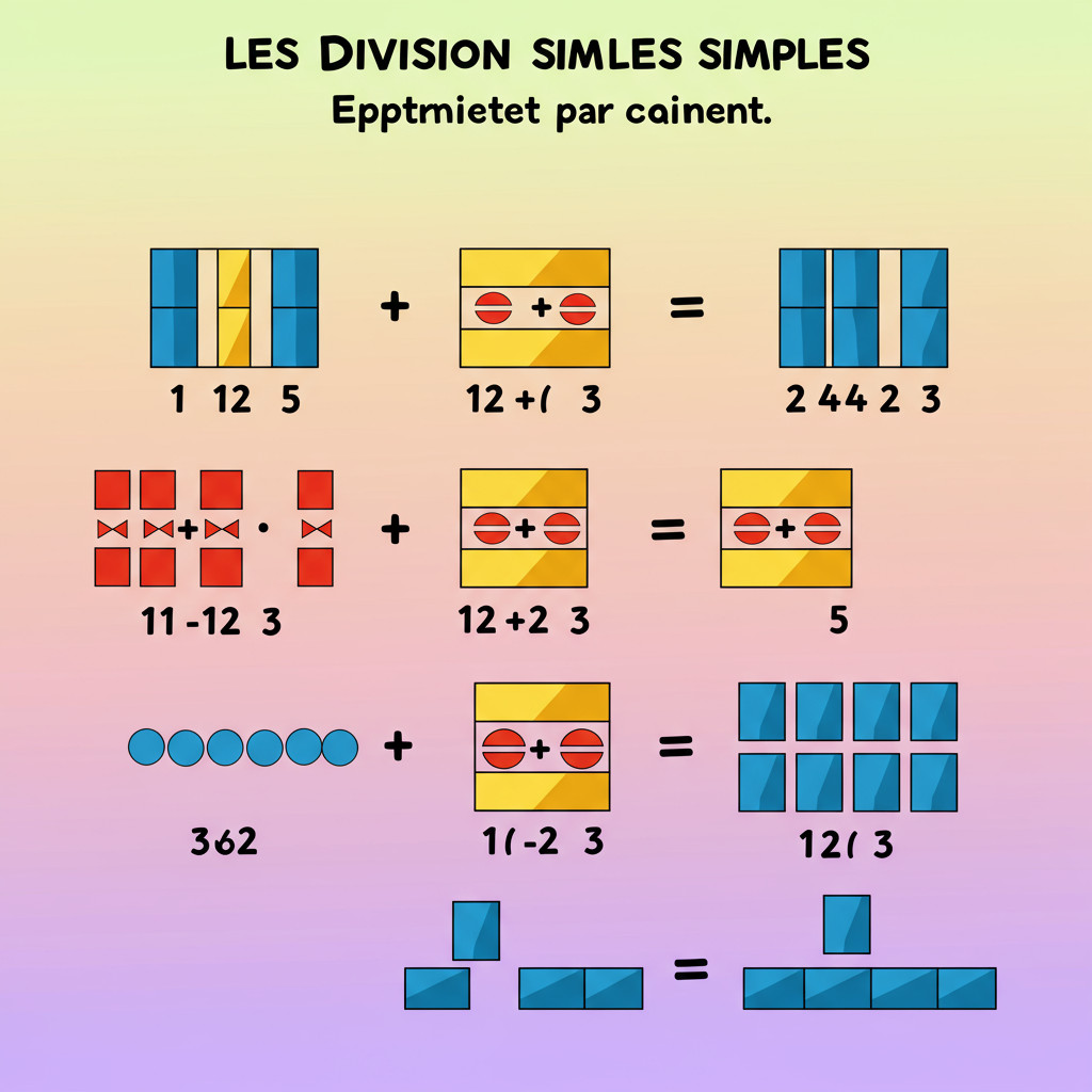 Illustration d'une division simple étape par étape