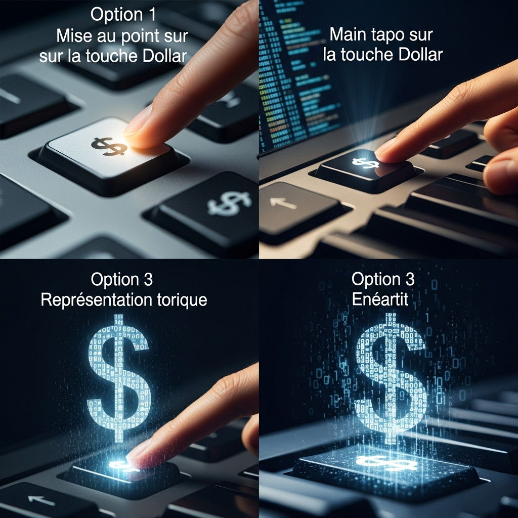 Illustration du symbole dollar sur un clavier