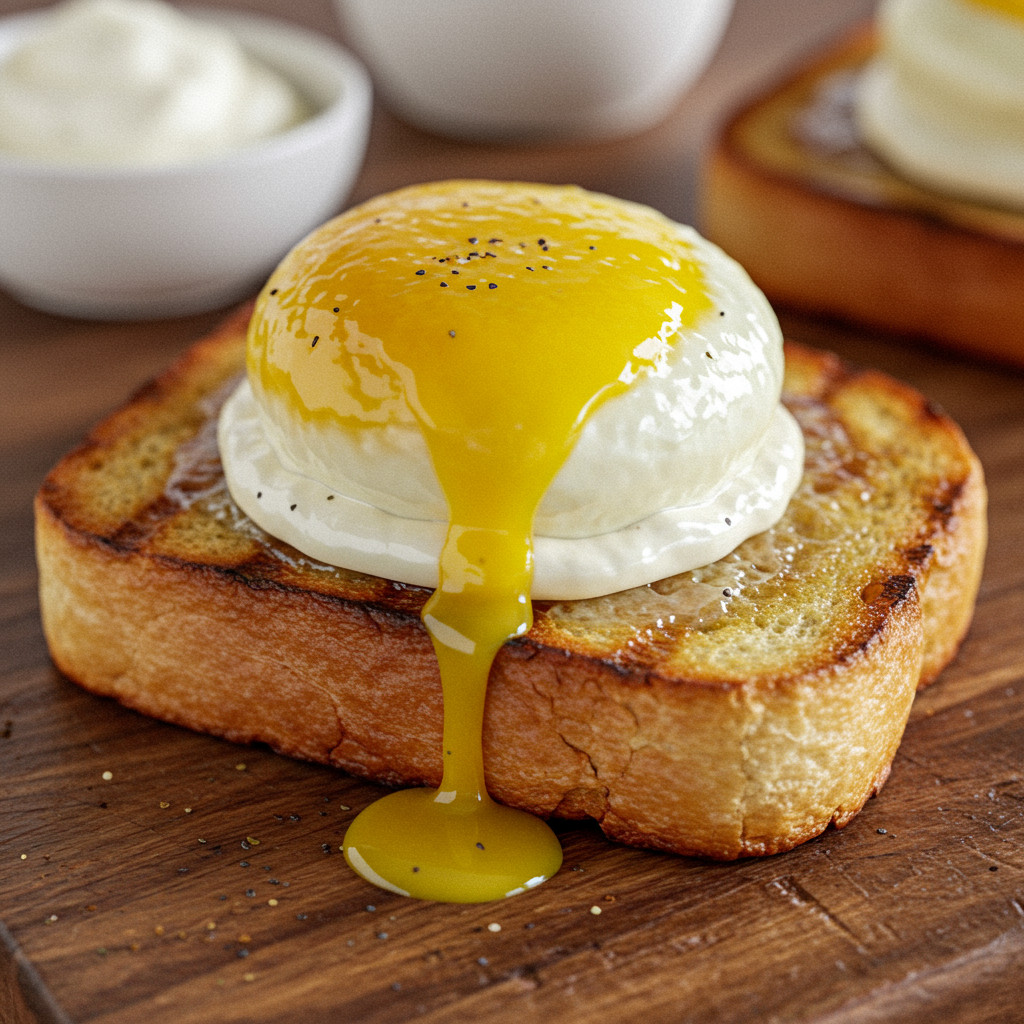 Oeufs pochés parfaitement cuits