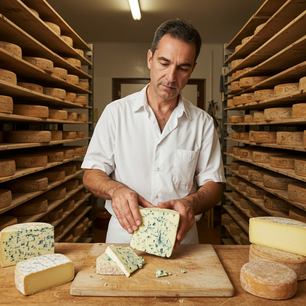 Préparation du fromage bleu