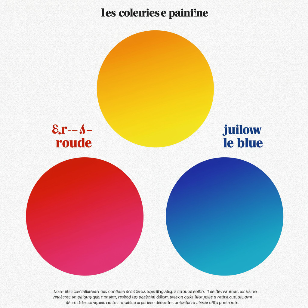 Illustration des couleurs primaires en peinture