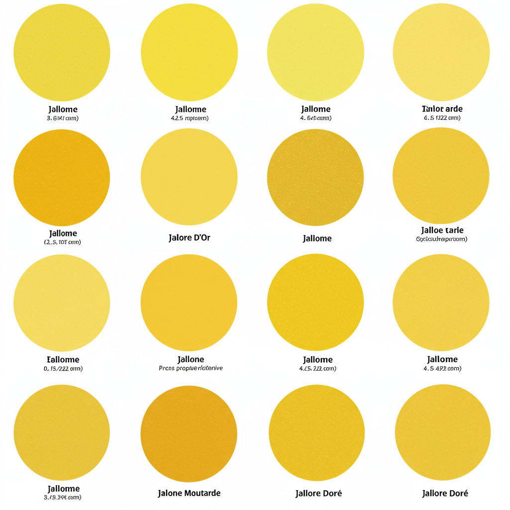 Une palette de différentes nuances de jaunes purs