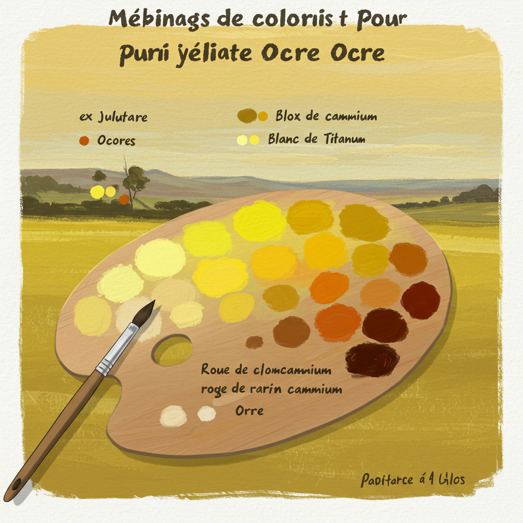 Exemple de mélange de couleurs pour obtenir un jaune ocre