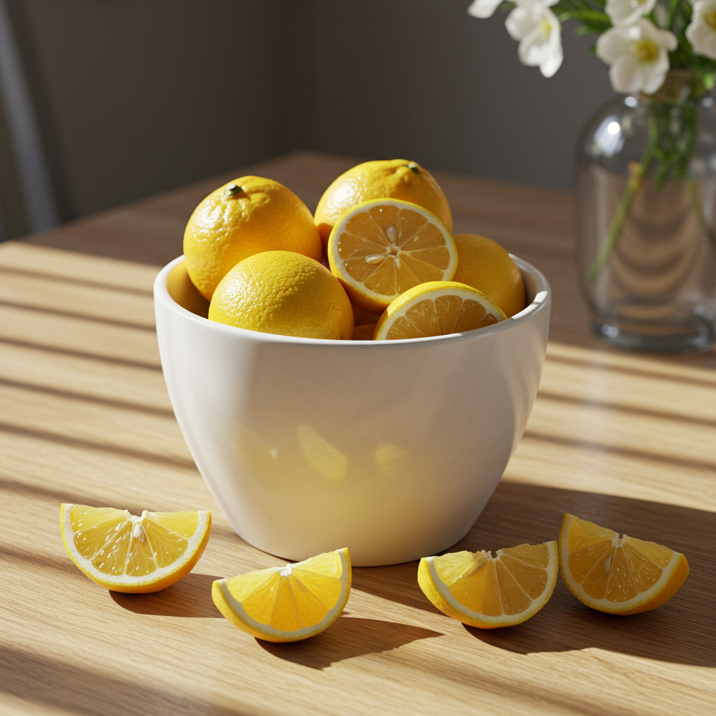 Des citrons frais utilisés pour la décoration