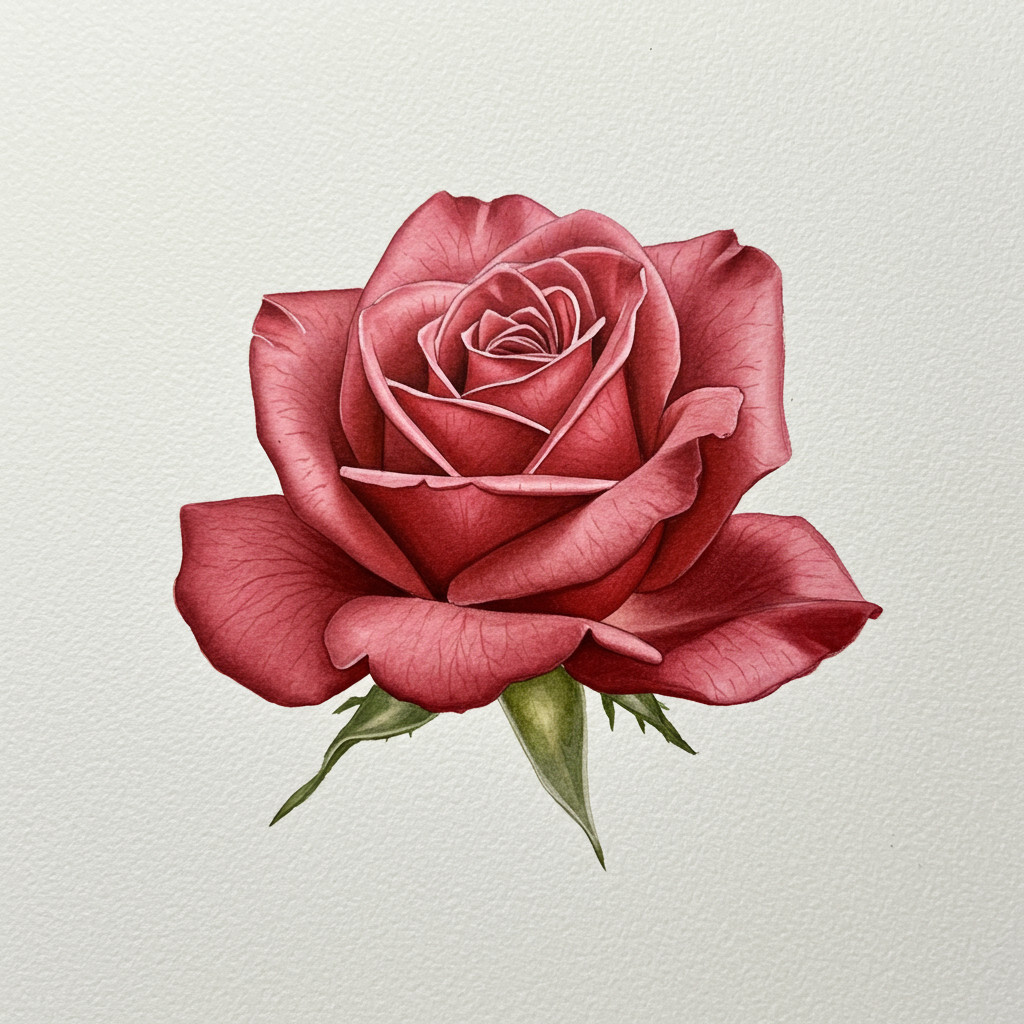 Illustration d'une rose dessinée