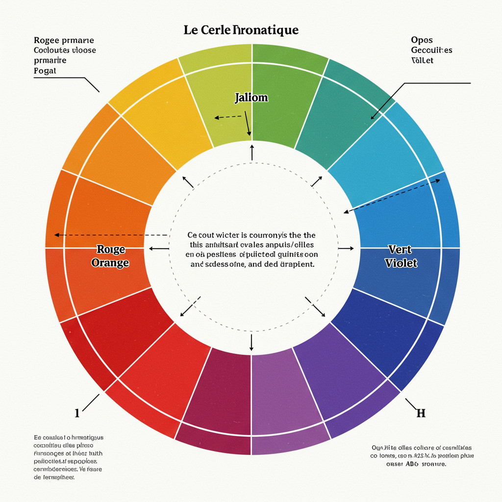 Cercle Chromatique illustrant les couleurs primaires et secondaires.