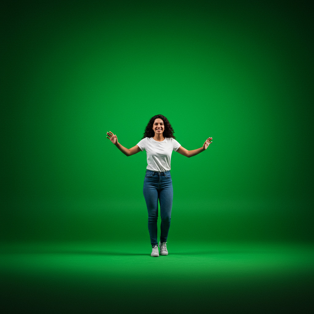 Un fond vert utilisé pour des effets spéciaux.