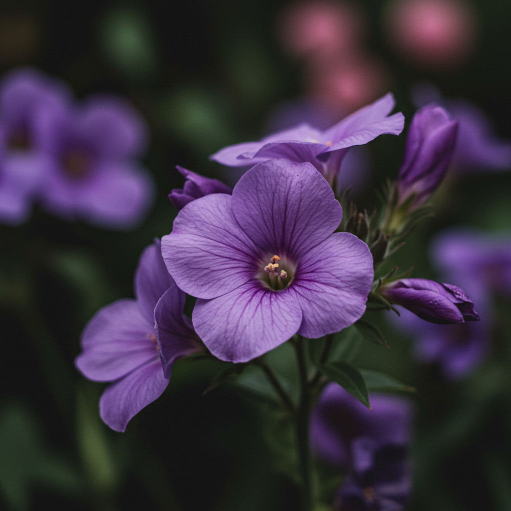 Belles fleurs violettes dans un jardin
