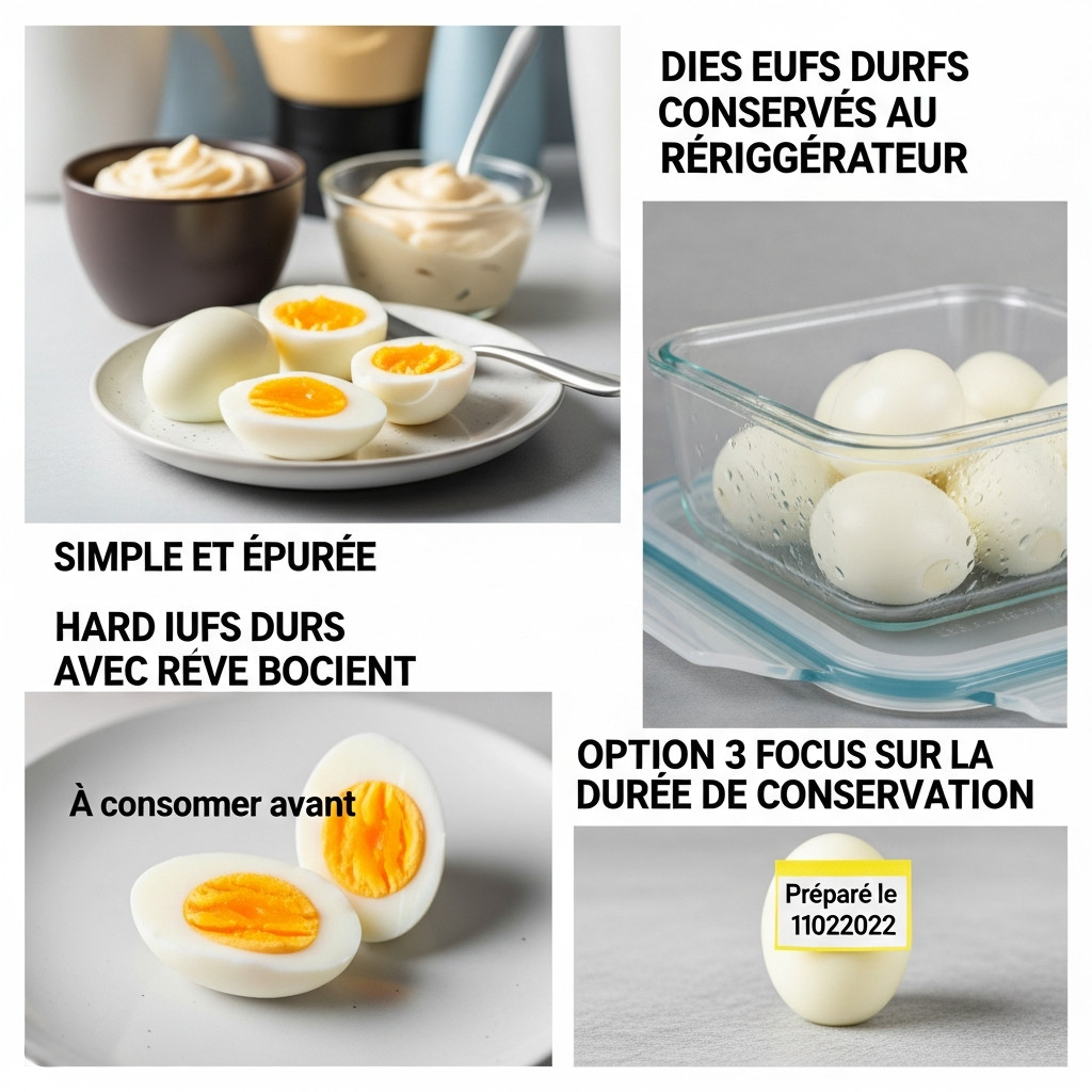 Œufs durs conservés au réfrigérateur
