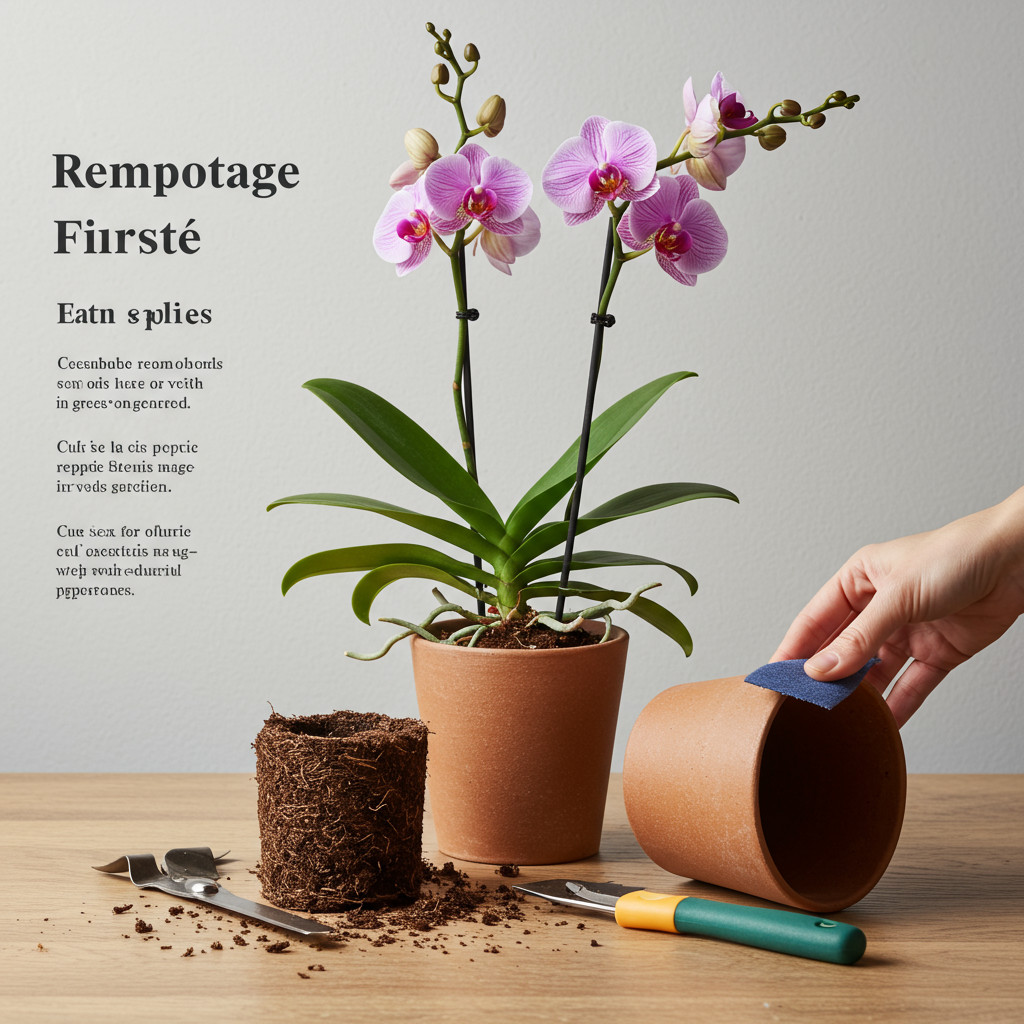 Rempotage d'une orchidée
