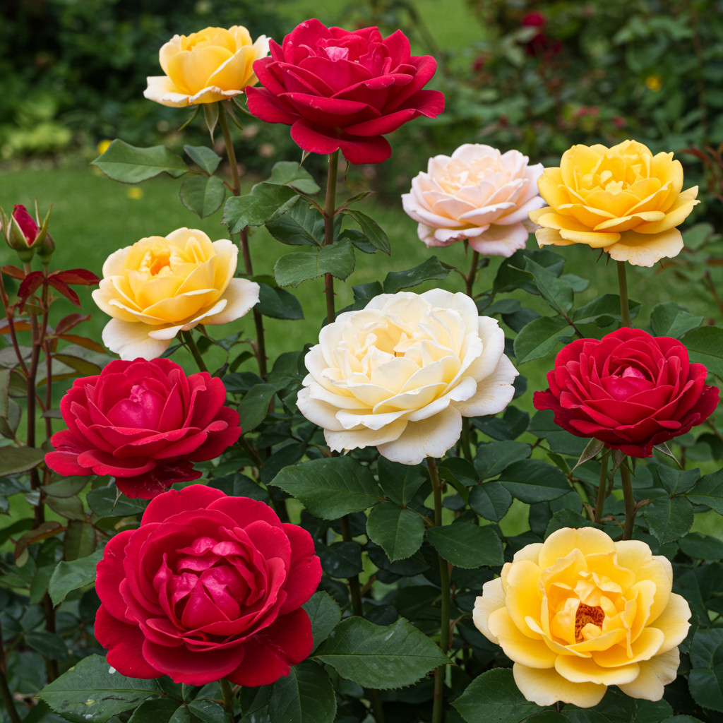 Rosier en fleurs