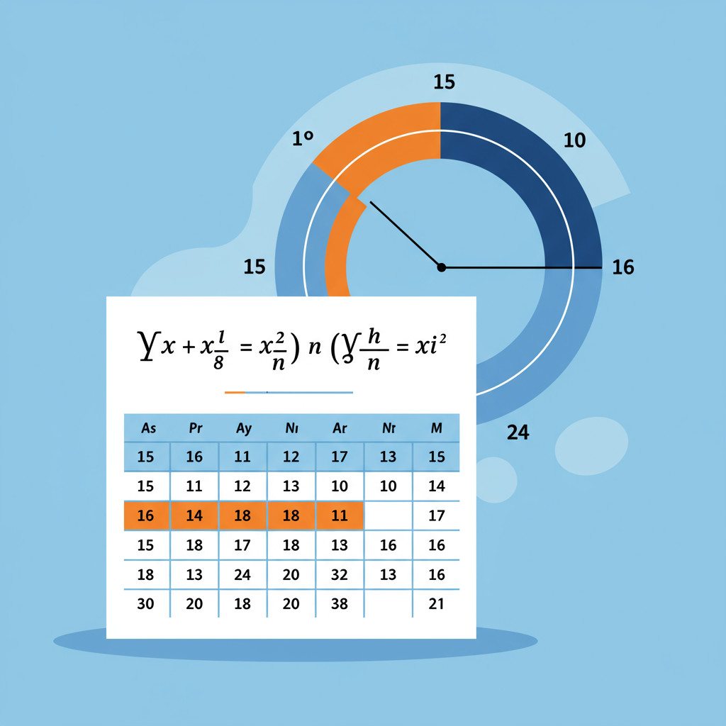 Illustration du calcul d'une moyenne simple de notes